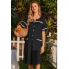 image:imageEkouaer Nightgowns for Women House Dress with Pockets Button Down Sleepshirt Short Sleeve Nightshirt HousecoatBlack