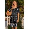 image:imageEkouaer Nightgowns for Women House Dress with Pockets Button Down Sleepshirt Short Sleeve Nightshirt HousecoatBlack Butterfly Flower