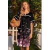image:imageEkouaer Nightgowns for Women House Dress with Pockets Button Down Sleepshirt Short Sleeve Nightshirt HousecoatBlack Sakura