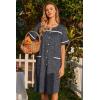 image:imageEkouaer Nightgowns for Women House Dress with Pockets Button Down Sleepshirt Short Sleeve Nightshirt HousecoatDark Grey