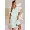 image:imageEkouaer Nightgowns for Women House Dress with Pockets Button Down Sleepshirt Short Sleeve Nightshirt HousecoatGreen Daisy