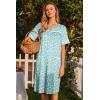 image:imageEkouaer Nightgowns for Women House Dress with Pockets Button Down Sleepshirt Short Sleeve Nightshirt HousecoatGreen Floral