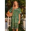 image:imageEkouaer Nightgowns for Women House Dress with Pockets Button Down Sleepshirt Short Sleeve Nightshirt HousecoatGreen Flower