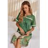 image:imageEkouaer Nightgowns for Women House Dress with Pockets Button Down Sleepshirt Short Sleeve Nightshirt HousecoatGreen Flower