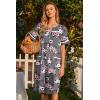 image:imageEkouaer Nightgowns for Women House Dress with Pockets Button Down Sleepshirt Short Sleeve Nightshirt HousecoatGrey Floral