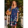 image:imageEkouaer Nightgowns for Women House Dress with Pockets Button Down Sleepshirt Short Sleeve Nightshirt HousecoatNavy Flower