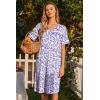 image:imageEkouaer Nightgowns for Women House Dress with Pockets Button Down Sleepshirt Short Sleeve Nightshirt HousecoatPurple Dots