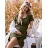 image:imageEkouaer Nursing Nightgown 3 In 1 Maternity Nightgown Short Sleeve Nursing Gown Breasfeeding Sleepwear Delivery DressArmy Green