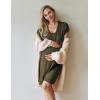 image:imageEkouaer Nursing Nightgown 3 In 1 Maternity Nightgown Short Sleeve Nursing Gown Breasfeeding Sleepwear Delivery DressArmy Green
