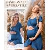 image:imageEkouaer Nursing Nightgown 3 In 1 Maternity Nightgown Short Sleeve Nursing Gown Breasfeeding Sleepwear Delivery DressBlue