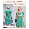 image:imageEkouaer Nursing Nightgown 3 In 1 Maternity Nightgown Short Sleeve Nursing Gown Breasfeeding Sleepwear Delivery DressMint Green