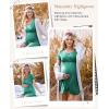 image:imageEkouaer Nursing Nightgown 3 In 1 Maternity Nightgown Short Sleeve Nursing Gown Breasfeeding Sleepwear Delivery DressMint Green