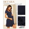 image:imageEkouaer Nursing Nightgown 3 In 1 Maternity Nightgown Short Sleeve Nursing Gown Breasfeeding Sleepwear Delivery DressNavy Blue