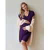 image:imageEkouaer Nursing Nightgown 3 In 1 Maternity Nightgown Short Sleeve Nursing Gown Breasfeeding Sleepwear Delivery DressPurple