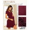 image:imageEkouaer Nursing Nightgown 3 In 1 Maternity Nightgown Short Sleeve Nursing Gown Breasfeeding Sleepwear Delivery DressWine Red
