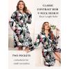 image:imageEkouaer Plus Size Robes for Women Lightweight Bathrobe V Neck Kimono Loungewear Soft Maternity Robes with Pockets 1X5XBigleafpink
