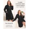 image:imageEkouaer Plus Size Robes for Women Lightweight Bathrobe V Neck Kimono Loungewear Soft Maternity Robes with Pockets 1X5XBlack