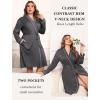 image:imageEkouaer Plus Size Robes for Women Lightweight Bathrobe V Neck Kimono Loungewear Soft Maternity Robes with Pockets 1X5XDark Gray