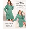 image:imageEkouaer Plus Size Robes for Women Lightweight Bathrobe V Neck Kimono Loungewear Soft Maternity Robes with Pockets 1X5XGray Green