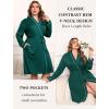 image:imageEkouaer Plus Size Robes for Women Lightweight Bathrobe V Neck Kimono Loungewear Soft Maternity Robes with Pockets 1X5XLake Green