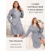 image:imageEkouaer Plus Size Robes for Women Lightweight Bathrobe V Neck Kimono Loungewear Soft Maternity Robes with Pockets 1X5XLight Gray