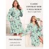 image:imageEkouaer Plus Size Robes for Women Lightweight Bathrobe V Neck Kimono Loungewear Soft Maternity Robes with Pockets 1X5XLight Green Flowers