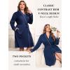 image:imageEkouaer Plus Size Robes for Women Lightweight Bathrobe V Neck Kimono Loungewear Soft Maternity Robes with Pockets 1X5XNavy Blue