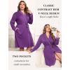 image:imageEkouaer Plus Size Robes for Women Lightweight Bathrobe V Neck Kimono Loungewear Soft Maternity Robes with Pockets 1X5XPurple