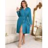 image:imageEkouaer Plus Size Robes for Women Lightweight Bathrobe V Neck Kimono Loungewear Soft Maternity Robes with Pockets 1X5XTeal
