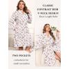 image:imageEkouaer Plus Size Robes for Women Lightweight Bathrobe V Neck Kimono Loungewear Soft Maternity Robes with Pockets 1X5XWhitePink Flowers