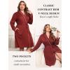 image:imageEkouaer Plus Size Robes for Women Lightweight Bathrobe V Neck Kimono Loungewear Soft Maternity Robes with Pockets 1X5XWine Red