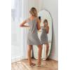 image:imageEkouaer Robe Sets for Women Sleepwear Rib Knit Bodycon Nightgown with Robes Set 2 Piece Soft Lightweight LoungewearLight Gray