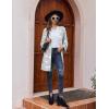 image:imageEkouaer Robes for Women Knee Length Kimono Bathrobe 34 Sleeve Sleep Robe Cozy Sleepwear with Pockets SXXLLight Gray Star
