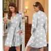 image:imageEkouaer Robes for Women Knee Length Kimono Bathrobe 34 Sleeve Sleep Robe Cozy Sleepwear with Pockets SXXLLight Gray Star