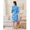 image:imageEkouaer Robes for Women Knee Length Kimono Bathrobe Lightweight 34 Sleeve Sleepwear Soft Loungewear with Pockets SXXLAqua Floral