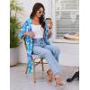 image:imageEkouaer Robes for Women Knee Length Kimono Bathrobe Lightweight 34 Sleeve Sleepwear Soft Loungewear with Pockets SXXLAqua Floral