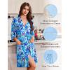 image:imageEkouaer Robes for Women Knee Length Kimono Bathrobe Lightweight 34 Sleeve Sleepwear Soft Loungewear with Pockets SXXLAqua Floral