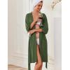 image:imageEkouaer Robes for Women Knee Length Kimono Bathrobe Lightweight 34 Sleeve Sleepwear Soft Loungewear with Pockets SXXLArmy Green