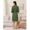 image:imageEkouaer Robes for Women Knee Length Kimono Bathrobe Lightweight 34 Sleeve Sleepwear Soft Loungewear with Pockets SXXLArmy Green