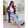 image:imageEkouaer Robes for Women Knee Length Kimono Bathrobe Lightweight 34 Sleeve Sleepwear Soft Loungewear with Pockets SXXLDeep Purple