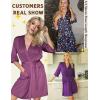 image:imageEkouaer Robes for Women Knee Length Kimono Bathrobe Lightweight 34 Sleeve Sleepwear Soft Loungewear with Pockets SXXLDeep Purple