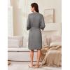 image:imageEkouaer Robes for Women Knee Length Kimono Bathrobe Lightweight 34 Sleeve Sleepwear Soft Loungewear with Pockets SXXLGray