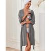 image:imageEkouaer Robes for Women Knee Length Kimono Bathrobe Lightweight 34 Sleeve Sleepwear Soft Loungewear with Pockets SXXLGray