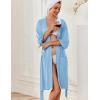 image:imageEkouaer Robes for Women Knee Length Kimono Bathrobe Lightweight 34 Sleeve Sleepwear Soft Loungewear with Pockets SXXLLight Blue