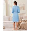 image:imageEkouaer Robes for Women Knee Length Kimono Bathrobe Lightweight 34 Sleeve Sleepwear Soft Loungewear with Pockets SXXLLight Blue