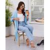image:imageEkouaer Robes for Women Knee Length Kimono Bathrobe Lightweight 34 Sleeve Sleepwear Soft Loungewear with Pockets SXXLLight Blue