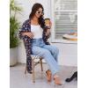 image:imageEkouaer Robes for Women Knee Length Kimono Bathrobe Lightweight 34 Sleeve Sleepwear Soft Loungewear with Pockets SXXLNavy Blue Floral