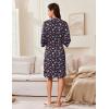 image:imageEkouaer Robes for Women Knee Length Kimono Bathrobe Lightweight 34 Sleeve Sleepwear Soft Loungewear with Pockets SXXLNavy Blue Floral