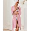 image:imageEkouaer Robes for Women Knee Length Kimono Bathrobe Lightweight 34 Sleeve Sleepwear Soft Loungewear with Pockets SXXLPink