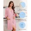 image:imageEkouaer Robes for Women Knee Length Kimono Bathrobe Lightweight 34 Sleeve Sleepwear Soft Loungewear with Pockets SXXLPink